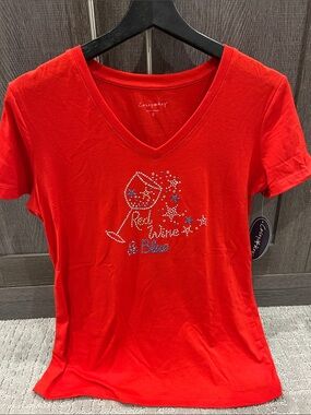 Casey Key Red V-Neck Short Sleeve Tee